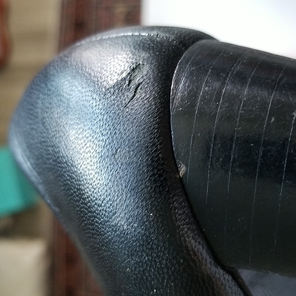 Tory Burch Black Leather Logo Heels Original Box Size 8 M - Picture 12 of 16